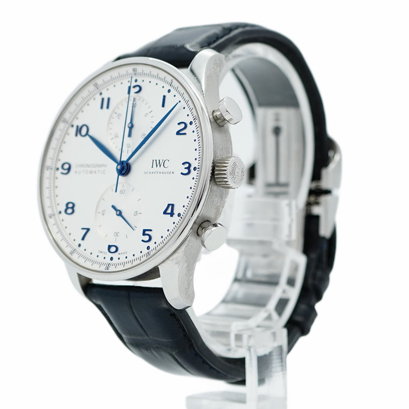 【5wwm0348】IWC アイダブリューシー シャフハウゼン ポルトギーゼ クロノグラフ IW371605 シルバー文字盤【中古】腕時計 メンズ