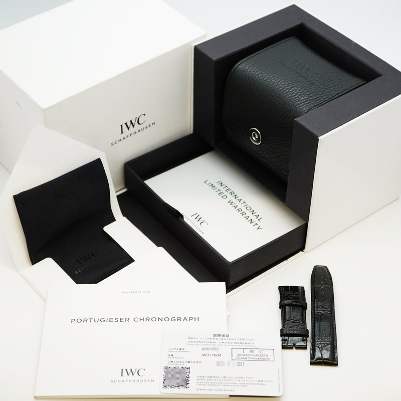 【5wwm0354】IWC アイダブリューシー シャフハウゼン ポルトギーゼ IW371604 シルバー文字盤【中古】腕時計 メンズ