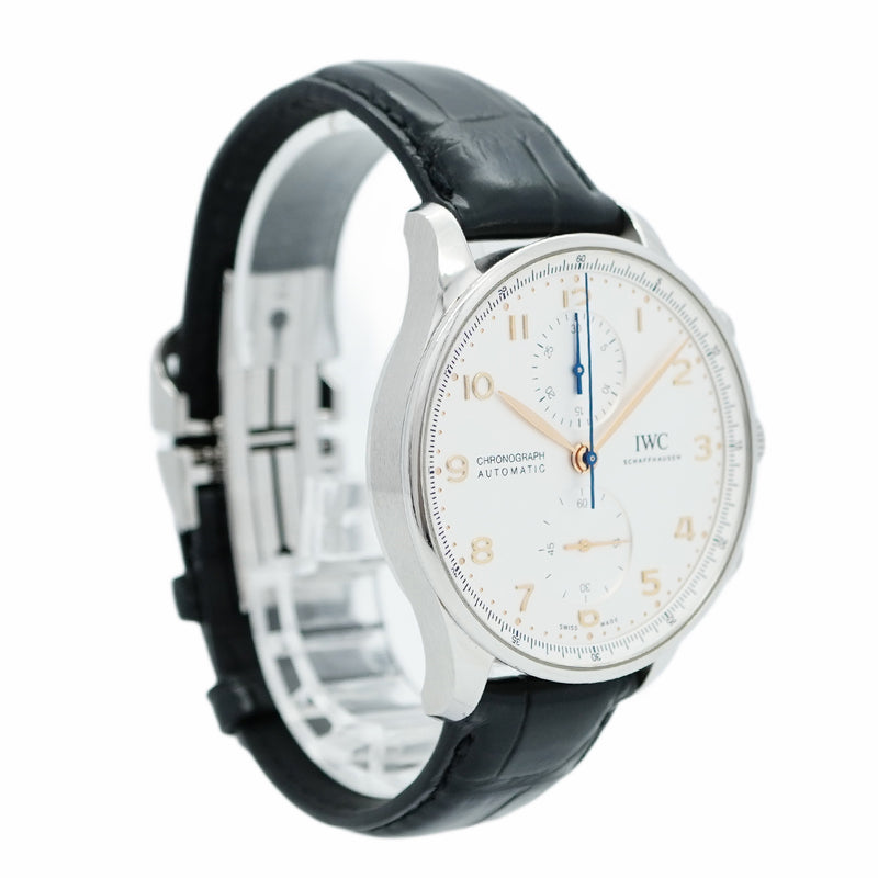 【5wwm0354】IWC アイダブリューシー シャフハウゼン ポルトギーゼ IW371604 シルバー文字盤【中古】腕時計 メンズ