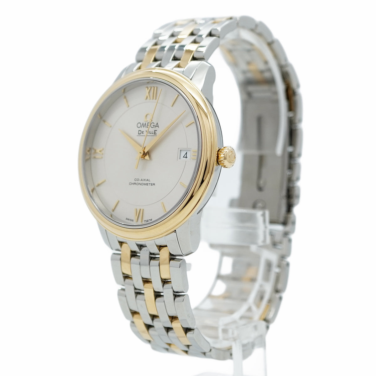 【5wwm0356】オメガ デ・ヴィル 424.20.37.20.02.001 シルバー文字盤【中古】腕時計 メンズ