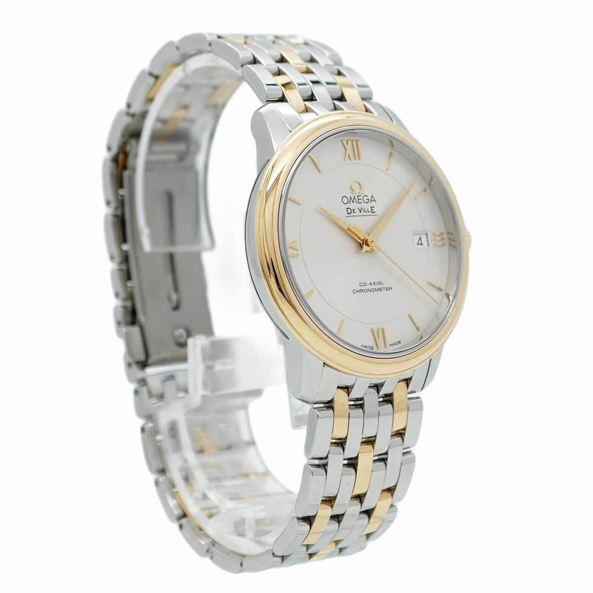 【5wwm0356】オメガ デ・ヴィル 424.20.37.20.02.001 シルバー文字盤【中古】腕時計 メンズ