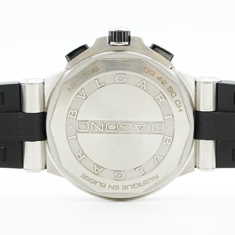 【5wwo0008】ブルガリ ディアゴノ クロノグラフ DG42SCCH 黒文字盤【中古】腕時計 メンズ