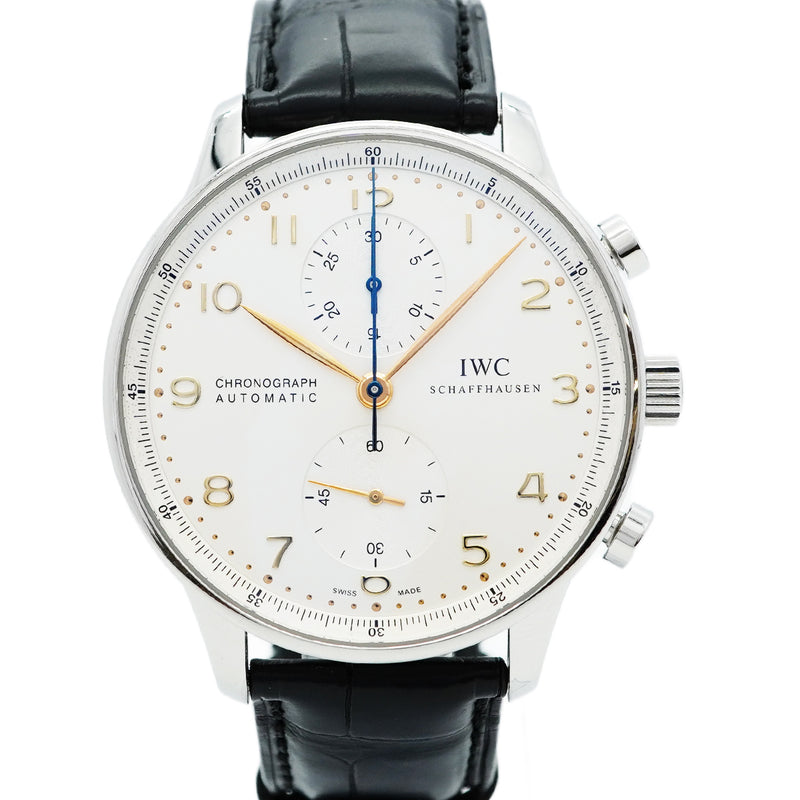 【5wwo0040】IWC アイダブリューシー シャフハウゼン ポルトギーゼ IW371401 シルバー文字盤【中古】腕時計 メンズ