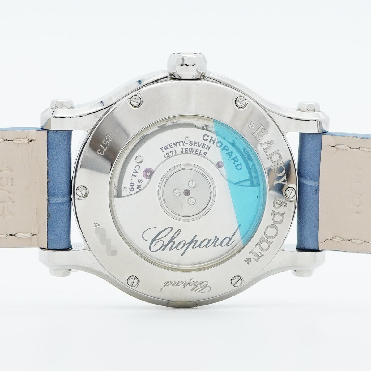 【5wwo0047】ショパール ハッピースポーツ 278573-3010 青文字盤【中古】腕時計 レディース