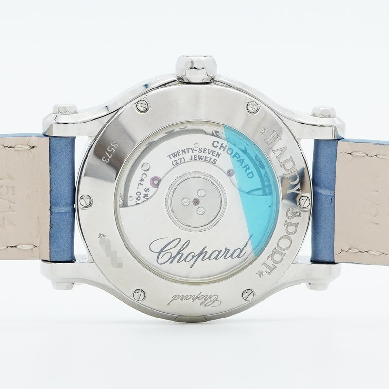 【5wwo0047】ショパール ハッピースポーツ 278573-3010 青文字盤【中古】腕時計 レディース