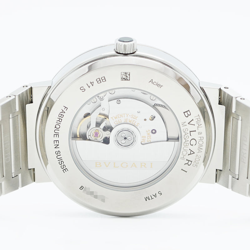 【5wwo0073】ブルガリ ブルガリブルガリ BB41S 青文字盤【中古】腕時計 メンズ