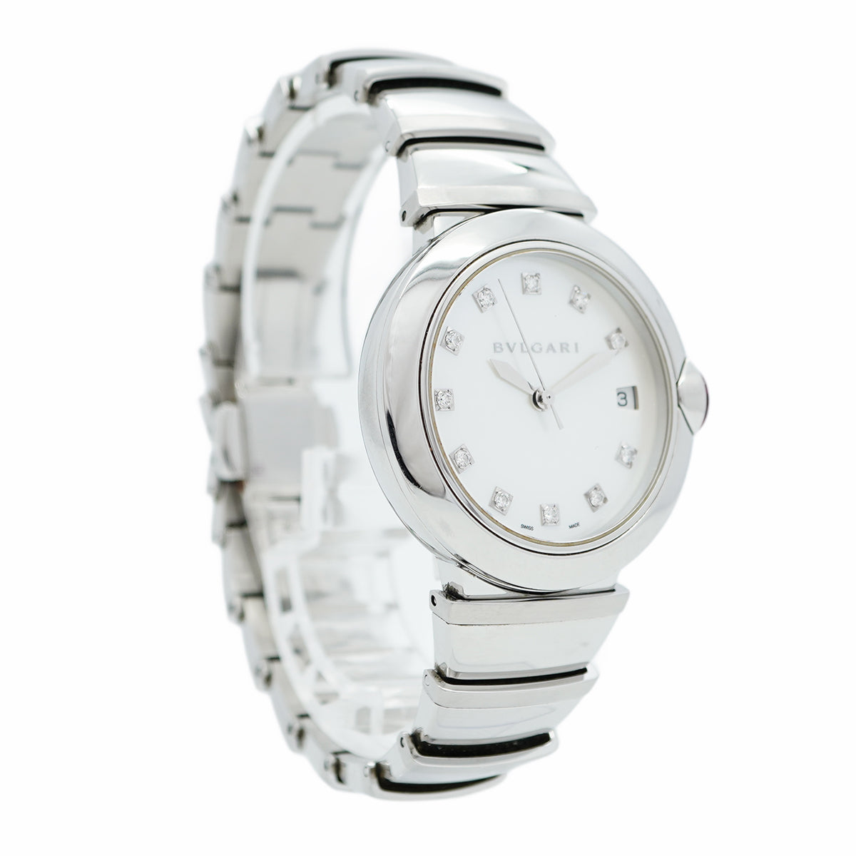 【5wwo0077】ブルガリ ルチェア LU36WSSD/11 白文字盤【中古】腕時計 レディース
