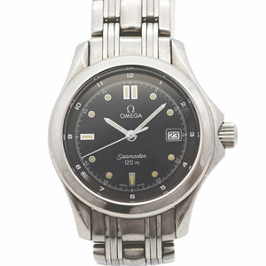 【5wwo0403】オメガ シーマスター 2571.50 黒文字盤【中古】腕時計 レディース