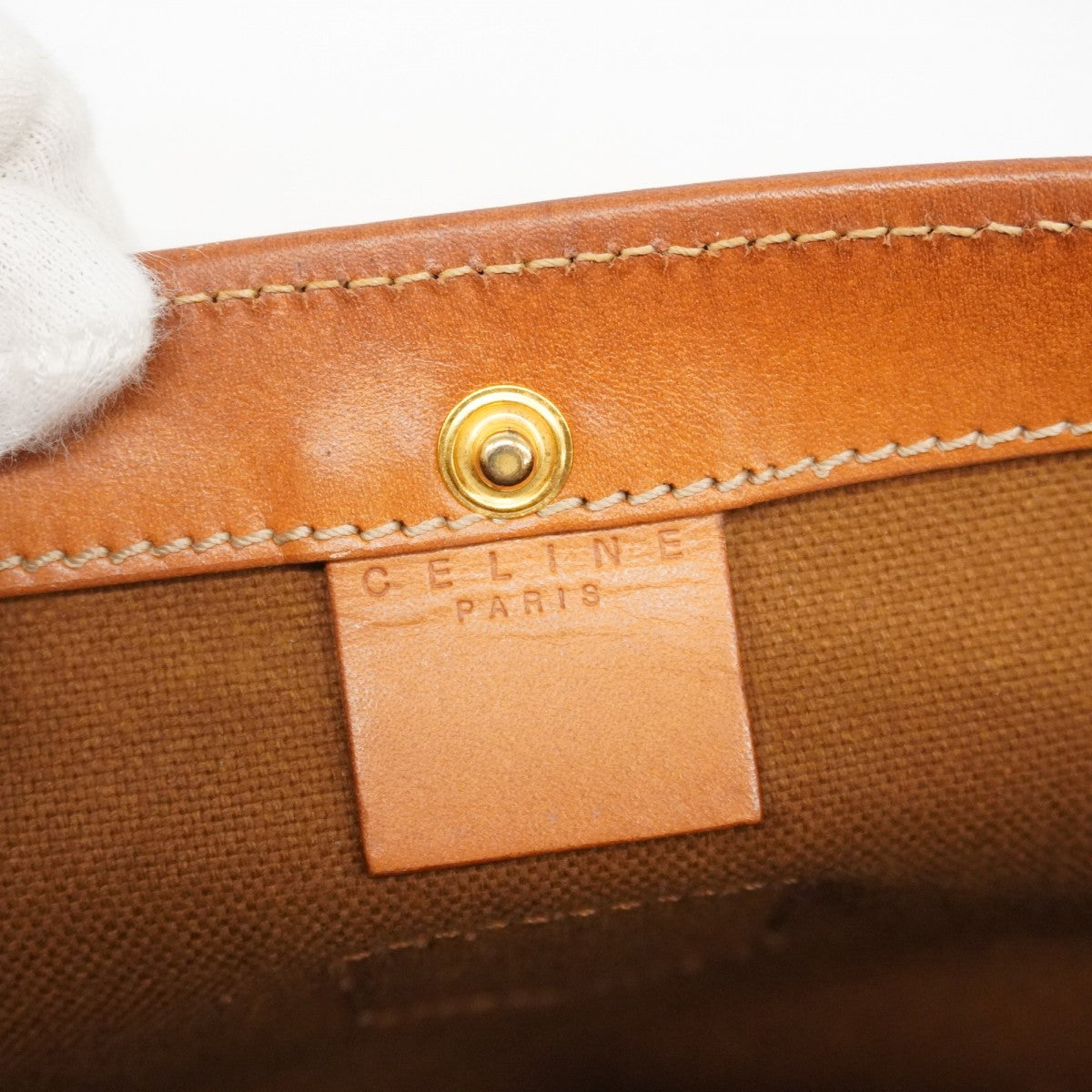6aa0026-k】セリーヌ トートバッグ マカダム PVC ブラウン ゴールド