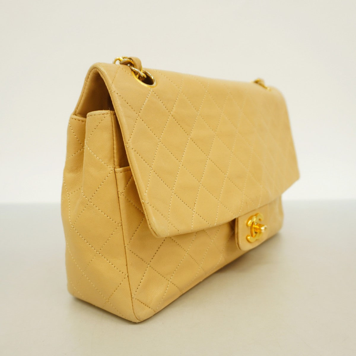 6aa0105-k】シャネル ショルダーバッグ マトラッセ Wチェーン