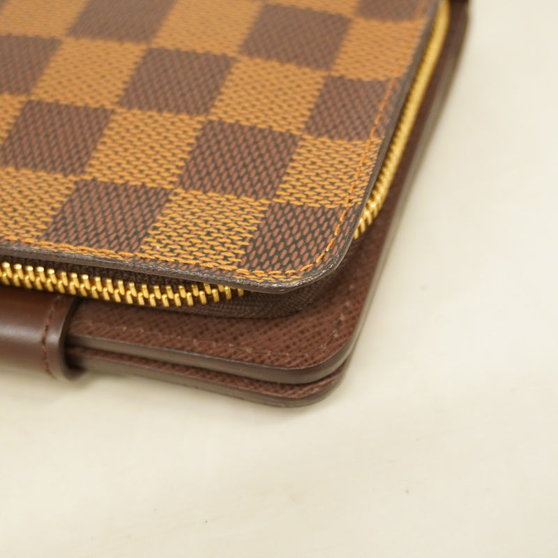 6ab0435-k】ルイヴィトン 財布 ダミエ コンパクトジップ N61668 エベヌ