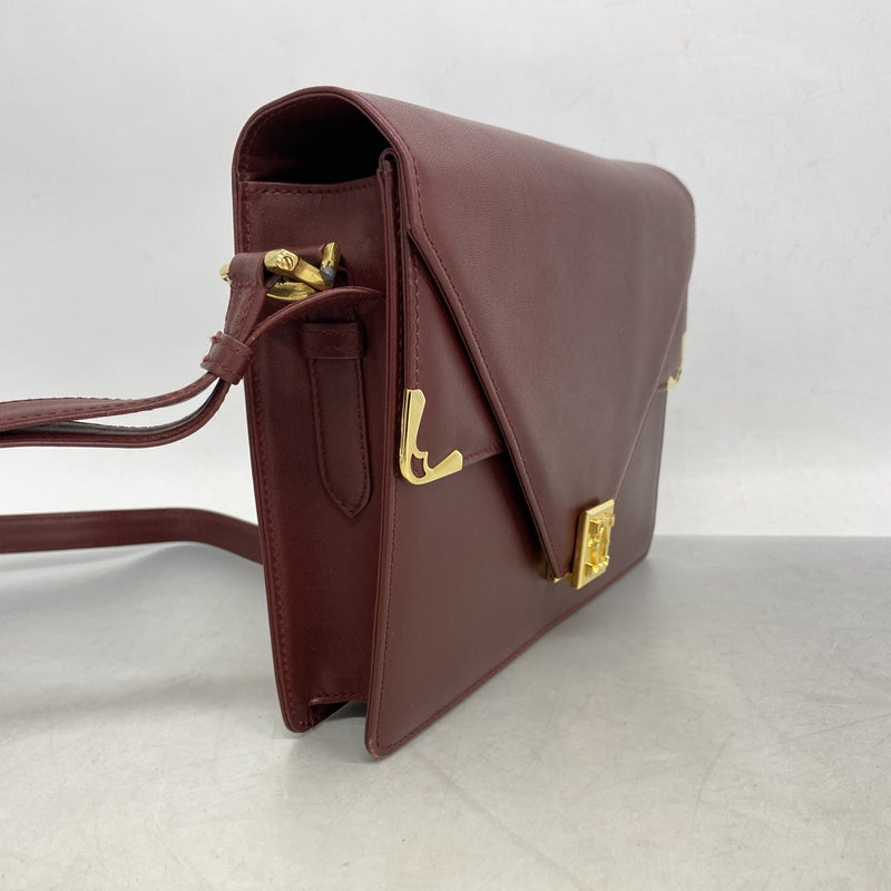 6ab0672】カルティエ ショルダーバッグ マスト レザー ボルドー