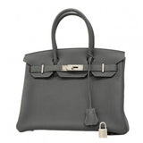 ★在庫処分★最終価格★SALE【6ab0726-g】エルメス ハンドバッグ バーキン30 トゴ グリミスティ シルバー金具 W刻印【中古】レディース
