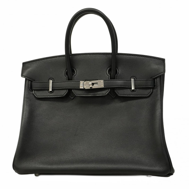 【6ab0728-g】エルメス ハンドバッグ バーキン25 スイフト ブラック シルバー金具 C刻印【中古】レディース