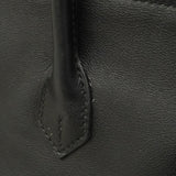 【6ab0728-g】エルメス ハンドバッグ バーキン25 スイフト ブラック シルバー金具 C刻印【中古】レディース