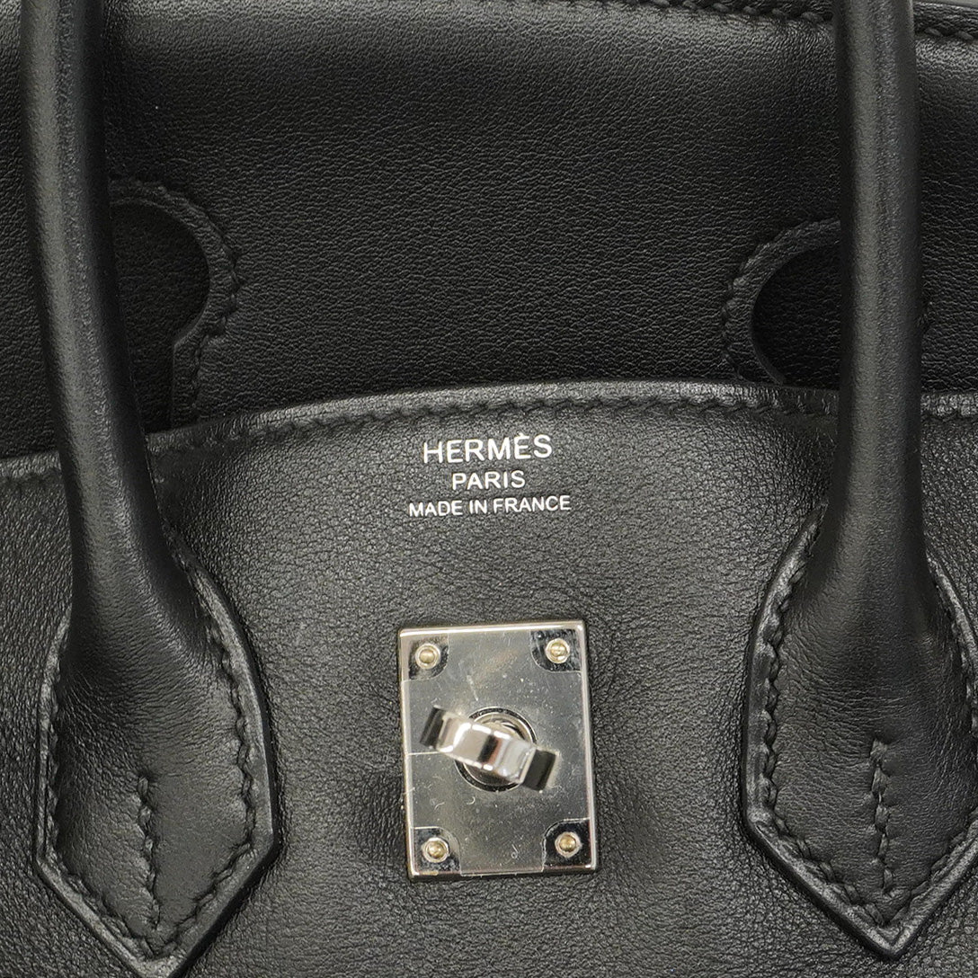 【6ab0728-g】エルメス ハンドバッグ バーキン25 スイフト ブラック シルバー金具 C刻印【中古】レディース
