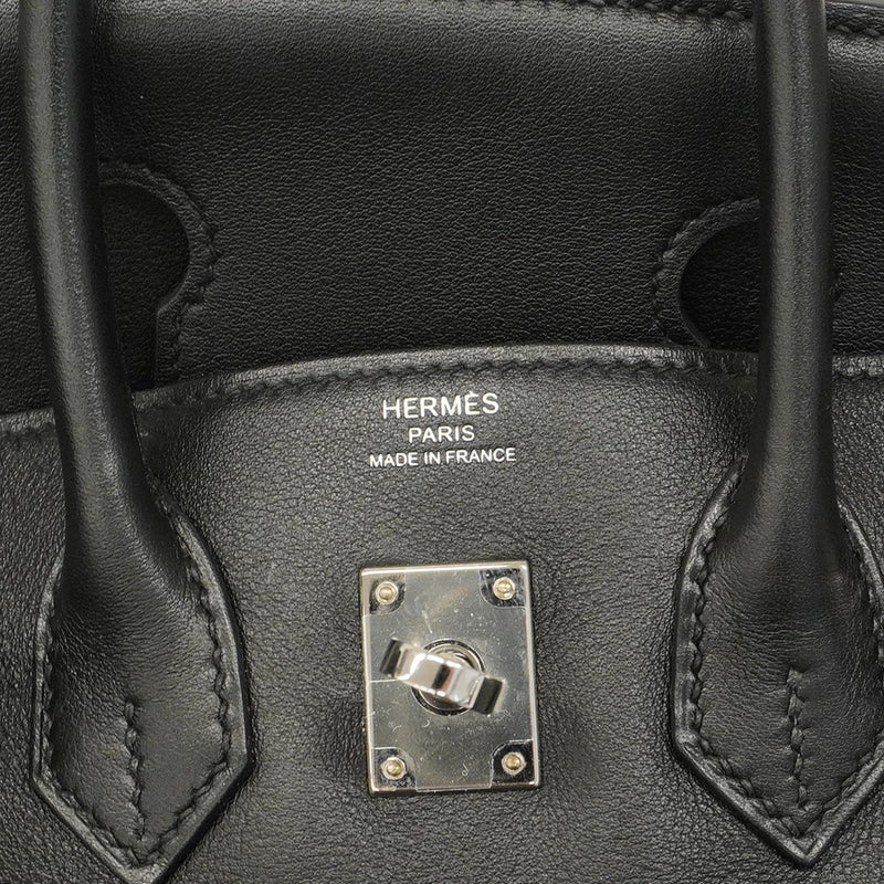 【6ab0728-g】エルメス ハンドバッグ バーキン25 スイフト ブラック シルバー金具 C刻印【中古】レディース