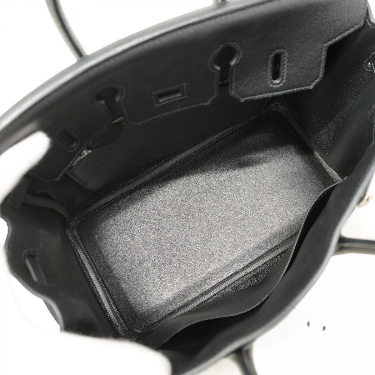 【6ab0728-g】エルメス ハンドバッグ バーキン25 スイフト ブラック シルバー金具 C刻印【中古】レディース