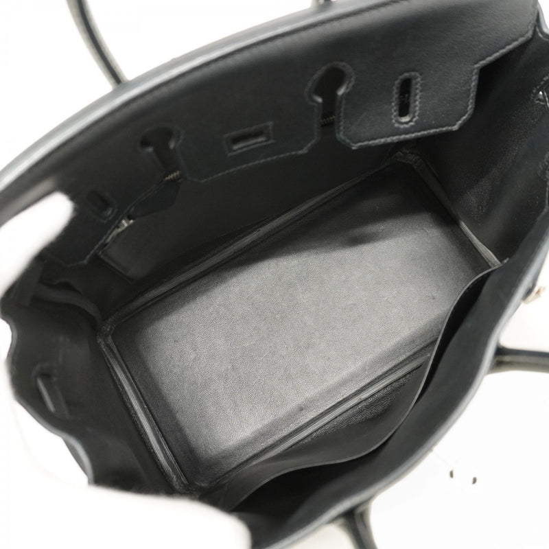 【6ab0728-g】エルメス ハンドバッグ バーキン25 スイフト ブラック シルバー金具 C刻印【中古】レディース