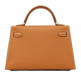 ★SALE【6ab0729-g】エルメス ハンドバッグ ミニケリー2 ヴォーエプソン ゴールド シルバー金具 K刻印 2wayバッグ【中古】レディース