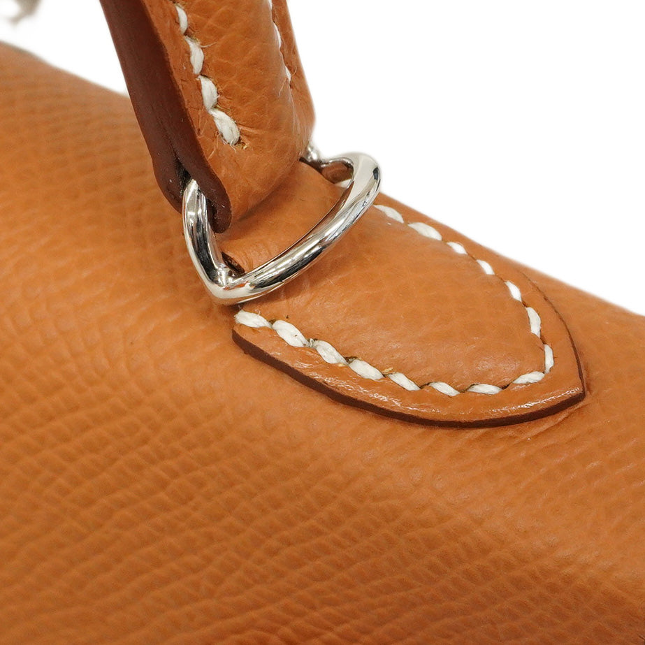 ★SALE【6ab0729-g】エルメス ハンドバッグ ミニケリー2 ヴォーエプソン ゴールド シルバー金具 K刻印 2wayバッグ【中古】レディース