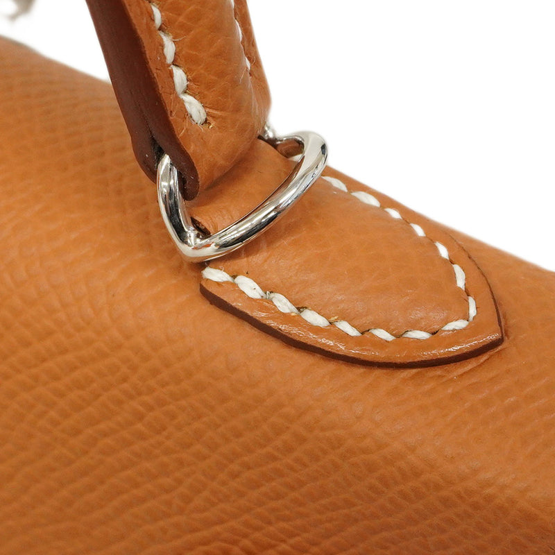 ★SALE【6ab0729-g】エルメス ハンドバッグ ミニケリー2 ヴォーエプソン ゴールド シルバー金具 K刻印 2wayバッグ【中古】レディース