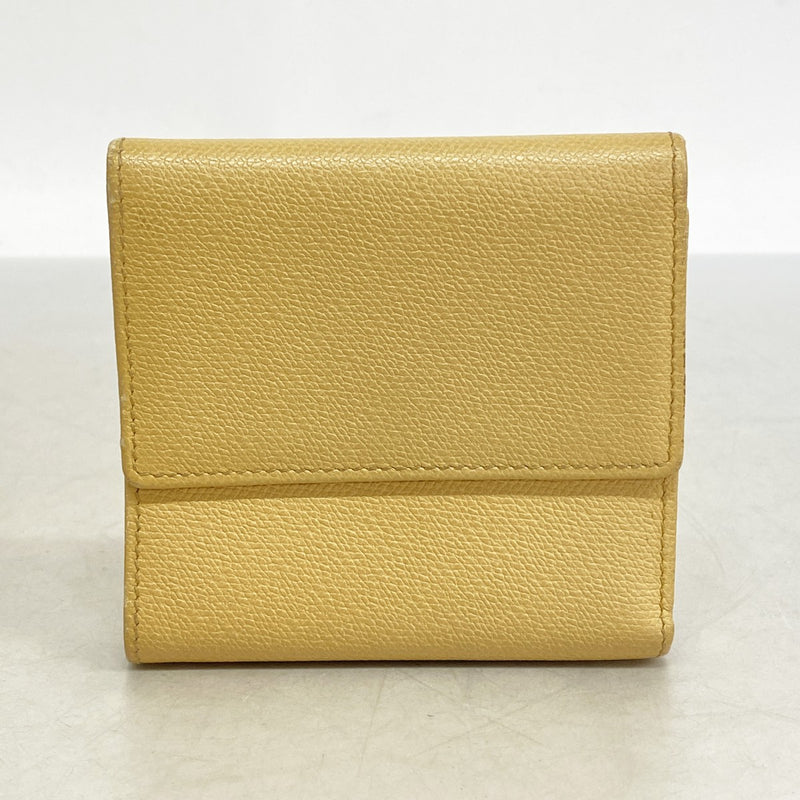 6ab0764-k】シャネル 三つ折り財布 ココボタン レザー ライトブラウン