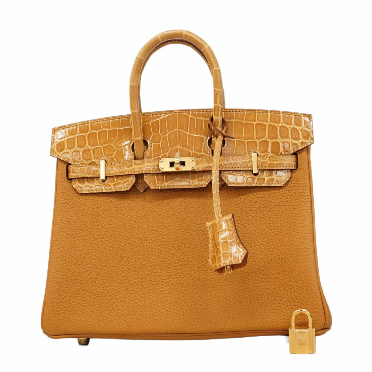 ★SALE【6ab0940-g】エルメス ハンドバッグ バーキン25 タッチ トゴ ニロティカス キャラメル/タバックキャメル ゴールド金具 Z刻印【中古】レディース