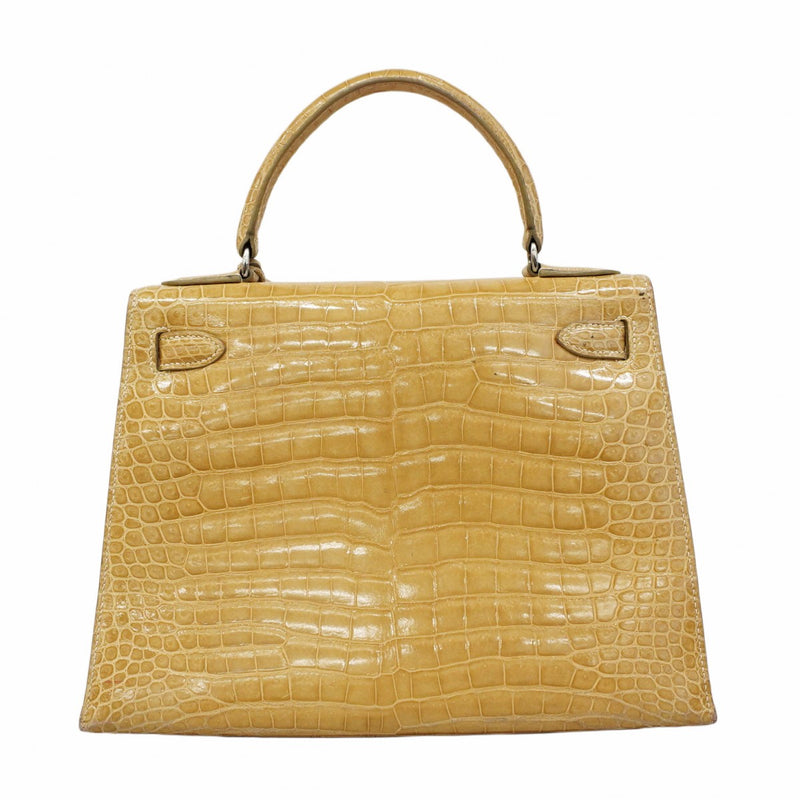 ★SALE【6ab0941-g】エルメス ハンドバッグ ケリー28 ポロサス プシエール シルバー金具 □C刻印 2wayバッグ【中古】レディース