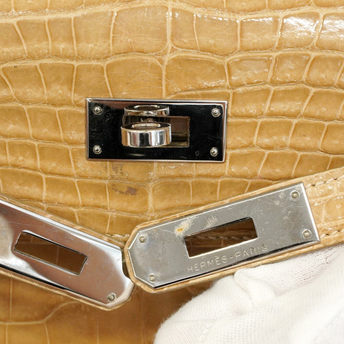 ★SALE【6ab0941-g】エルメス ハンドバッグ ケリー28 ポロサス プシエール シルバー金具 □C刻印 2wayバッグ【中古】レディース