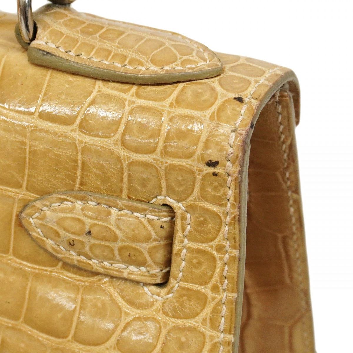 ★SALE【6ab0941-g】エルメス ハンドバッグ ケリー28 ポロサス プシエール シルバー金具 □C刻印 2wayバッグ【中古】レディース