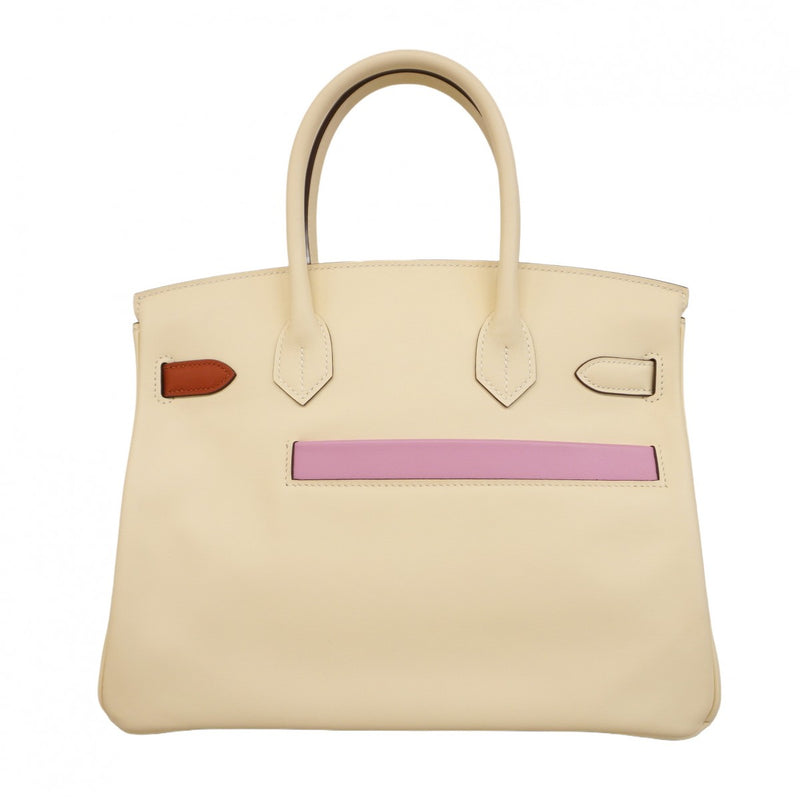 ★SALE【6ab1601-g】エルメス ハンドバッグ バーキン30 カラーマティック スイフト ナタ/キュイーブル/ライム/モーヴシルベストル ゴールド金具 B刻印【中古】レディース