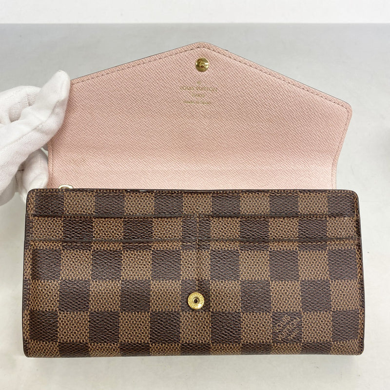 6ab1826】ルイヴィトン 長財布 ダミエ ポルトフォイユサラ N60144