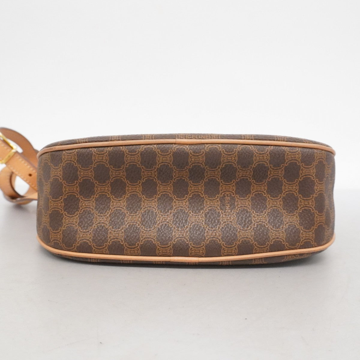 6ac2007-k】セリーヌ ショルダーバッグ マカダム PVC ブラウン