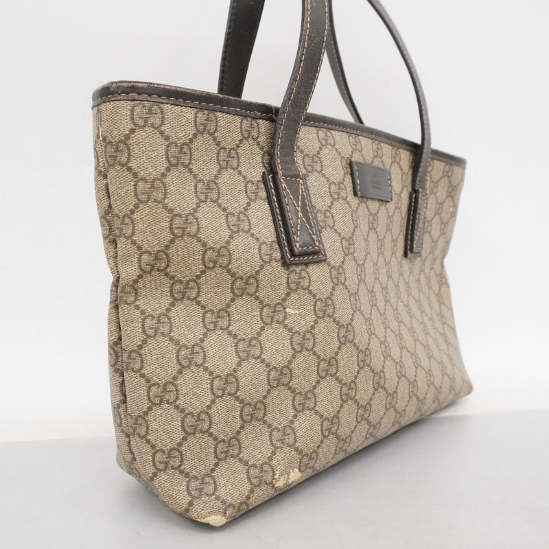 6ac2009-k】グッチ トートバッグ GGスプリーム 211138 PVC ブラウン