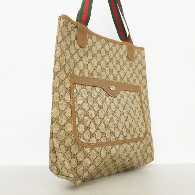 6ac2191-k】グッチ トートバッグ GGスプリーム/シェリーライン 39 02