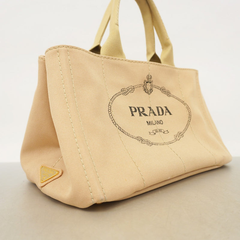 6ac2898】プラダ トートバッグ カナパ キャンバス ベージュ ゴールド