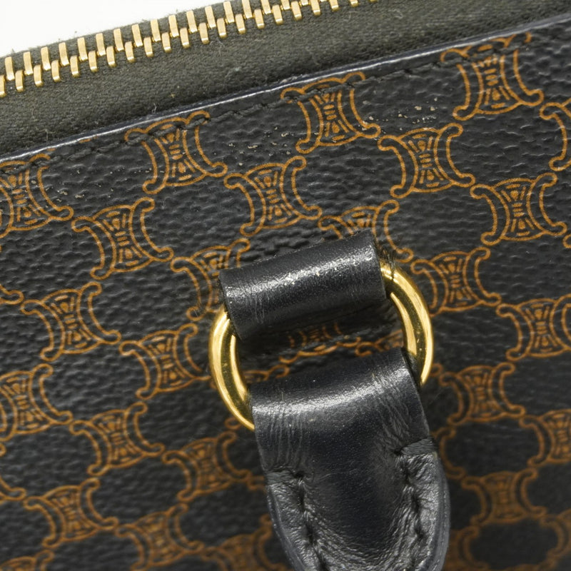 6ad3978】セリーヌ ハンドバッグ マカダム PVC ブラック ブラウン