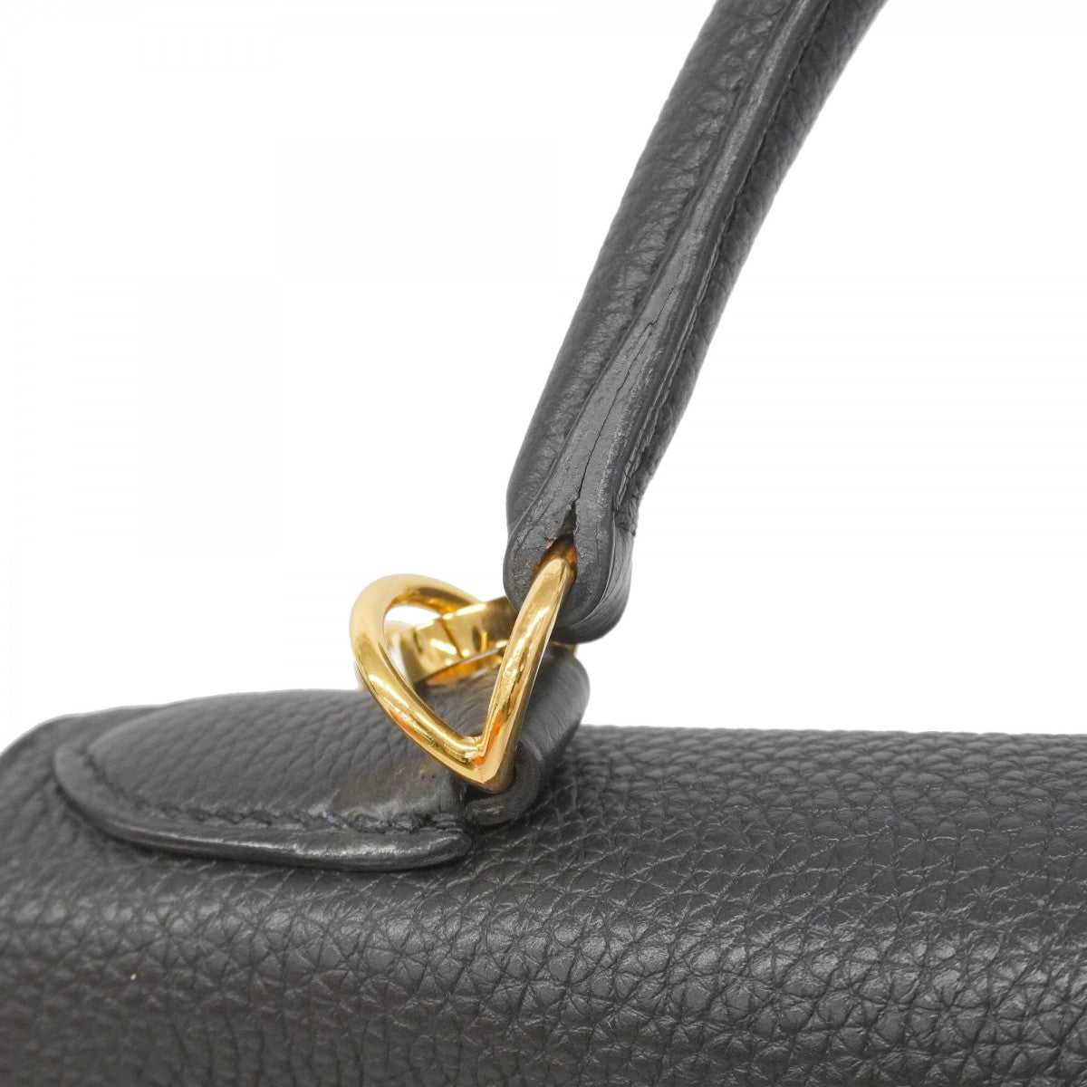 【6ad4030-g】エルメス ハンドバッグ ケリー28 トゴ ブラック ゴールド金具 A刻印 2wayバッグ【中古】レディース