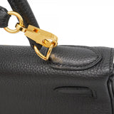 【6ad4030-g】エルメス ハンドバッグ ケリー28 トゴ ブラック ゴールド金具 A刻印 2wayバッグ【中古】レディース