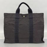 【6ad4076】エルメス トートバッグ エールラインMM キャンバス グレー シルバー金具【中古】メンズ レディース ユニセックス