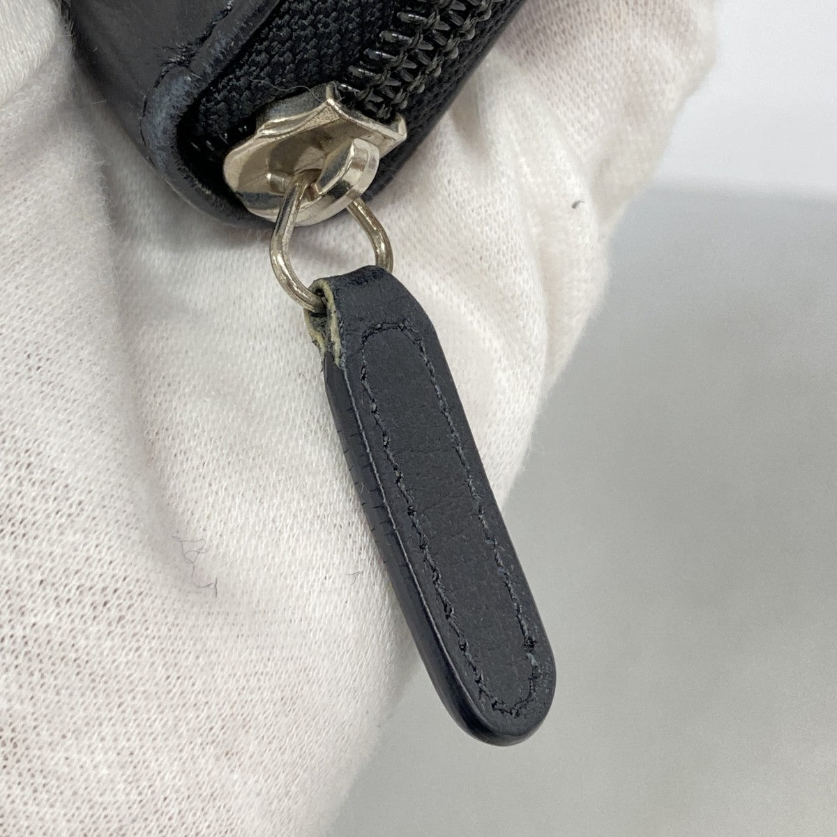 【6ad4099-k】シャネル 長財布 カメリア レザー ブラック シルバー金具【中古】レディース