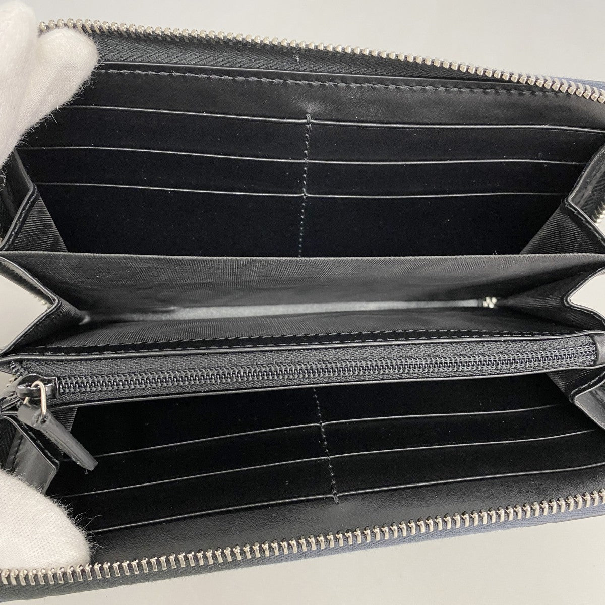 【6ad4103-k】グッチ 長財布 グッチシマ 473928 レザー ブラック シルバー金具【中古】メンズ レディース ユニセックス