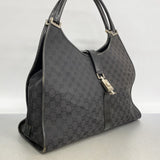 【6ad4188-k-r】グッチ ハンドバッグ GGキャンバス/ジャッキー 0190345 キャンバス ブラック シルバー金具【中古】レディース