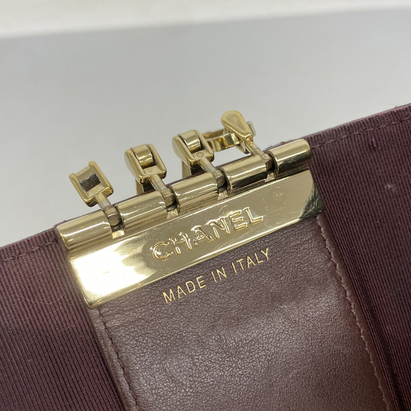 【6ad4230-r】シャネル キーケース マトラッセ キャビアスキン ブラック ゴールド金具【中古】レディース