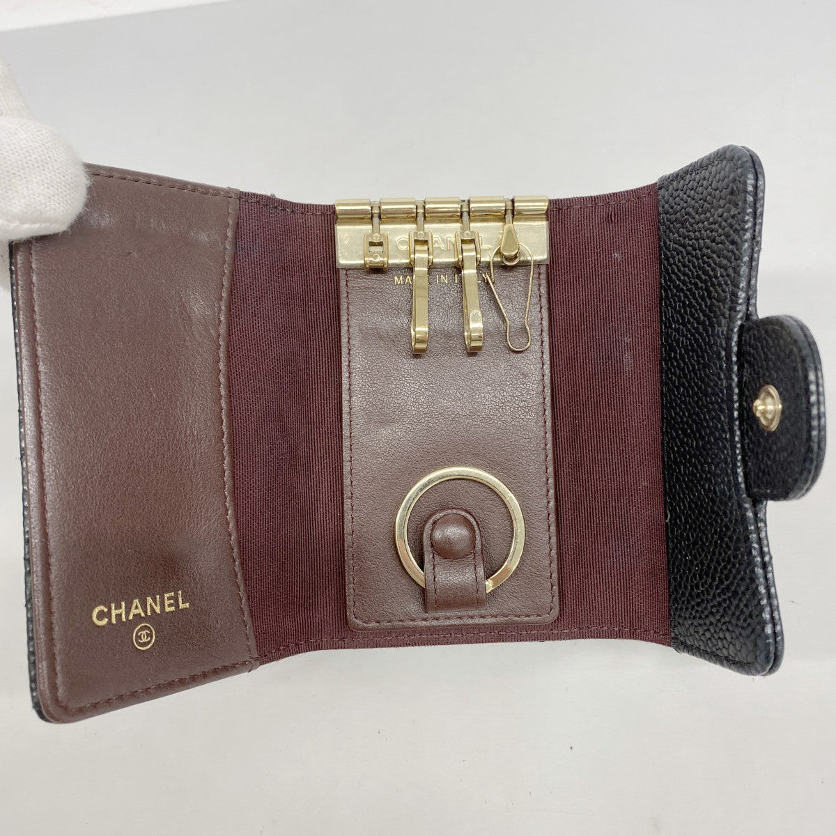 シャネルマトラッセ 6連キーケース キャビアスキン ゴールド金具 楽天市場】【美品】 シャネル キーケース 6連 ココマーク キャビア