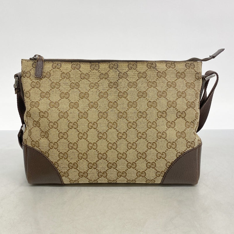 GUCCI GGキャンバス レザー ショルダーバッグ 114273 GUCCI グッチ バッグ GGキャンバスショルダーバッグ ブラウン 114273