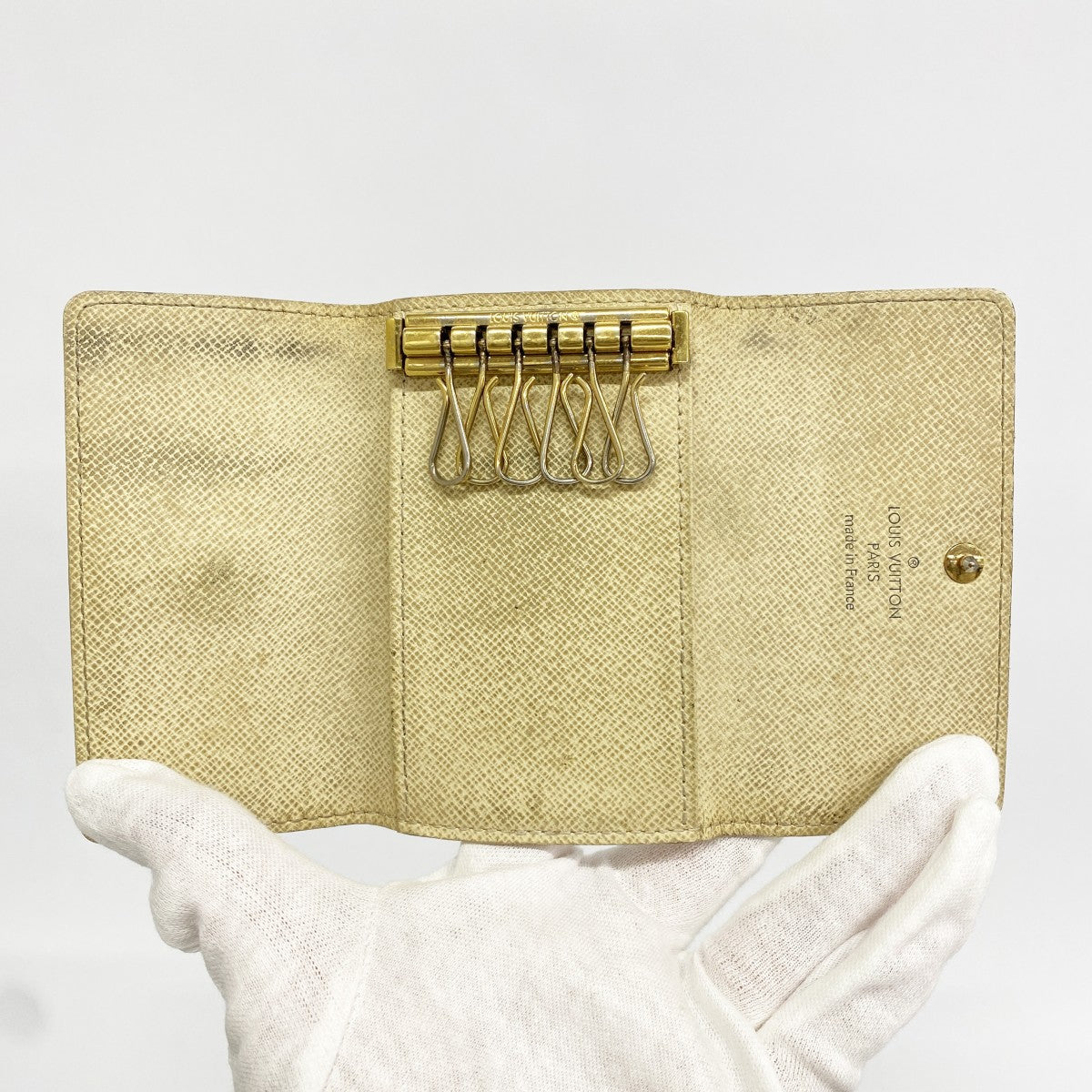 6ad4614-k】ルイヴィトン キーケース ダミエ・アズール ミュルティクレ