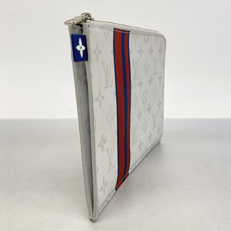 【6ae5115-k】ルイヴィトン クラッチバッグ モノグラム・ホワイト ポシェットジュールPM M61745 ホワイト グレー【中古】メンズ