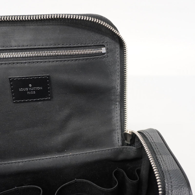【6ae5125-k】ルイヴィトン ポーチ ダミエ・グラフィット トワレポーチ N47625 ブラック グレー【中古】メンズ